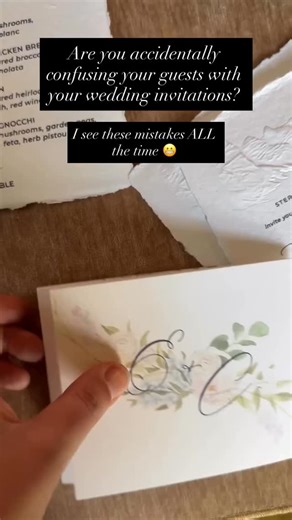 Jaime Coast - Watercolor Wedding Invitations in Westchester, NY on Instagram: "The most common wedding invitation mistakes couples make: 💌Spelling your names wrong - yes, really! Make sure you have a friend or trusted family member help you proofread them before you order. It helps to print out a proof or screenshot before you sign off on anything 💌Using the wrong host line or invitational line - there’s so much nuance when it comes to wedding etiquette. One way you word it means your parents 