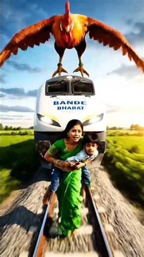 “Hero chicken Saves Woman & Child From Train 💥🐓🚆”#ai #train# ai visuals