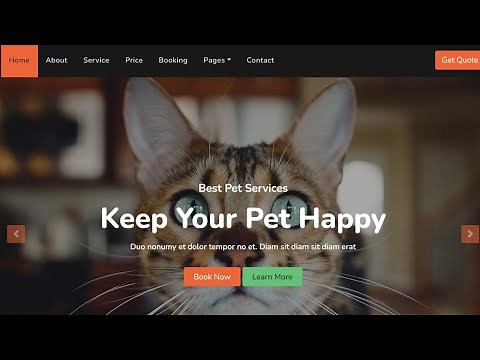 Pet Adoption Websites Using HTML CSS JavaScript | Pet Care Website