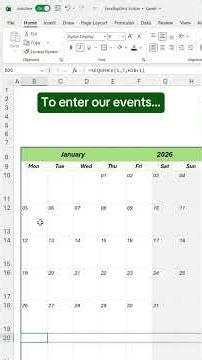 How to create a dynamic event calendar in Excel #scribe #excel #calendar