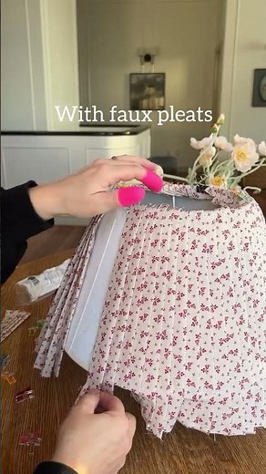 Thrifted Antique Floor Lamp Makeover ✨ DIY Pleated Fabric Lampshade Tutorial