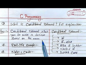 C Conditional Statements | if, if-else, else if, nested if else, switch case | Learn Coding