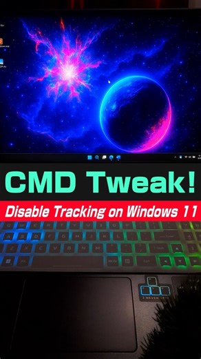 Disable Tracking on Windows 11 (CMD Tweak) 💻 #youtubeshorts #shorts
