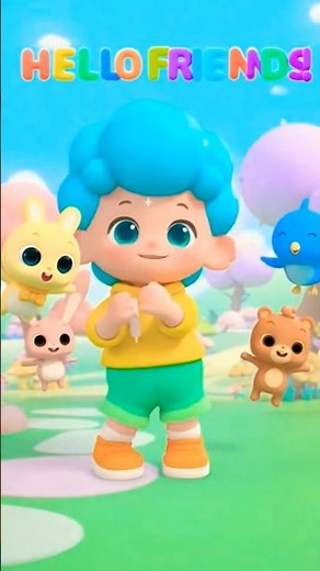 Hello Friends Song | Kids Greeting Video | Cute Preschool Cartoon #kidsvideo #childhoodfriends