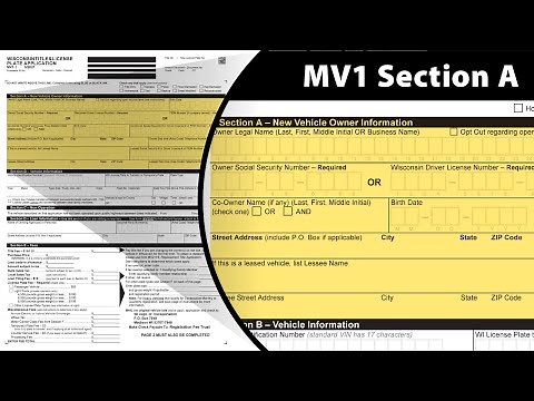Filling out Section A of the MV1 WI Title & License Plate Application