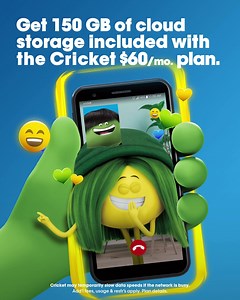 Swing by your nearest store for unlimited data for $60/mo with 150 GB cloud storage. That’s more phone, more fun, anytime, anywhere! | Cricket Wireless