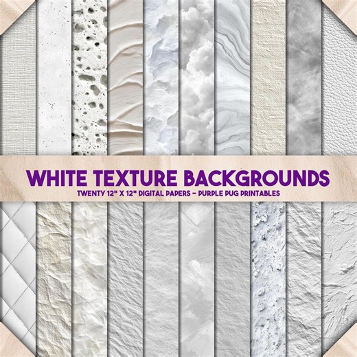 White Texture Backgrounds - Seamless White Texture Backgrounds, Neutral Surface Overlays, Light Grainy Papers, Soft Fabric Textures, Digital - Etsy