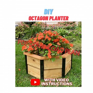 Octagon Eight-sided Garden Planter Plans / Raised Planter Box Plans - Easy Beginner Woodworking Projects - Etsy