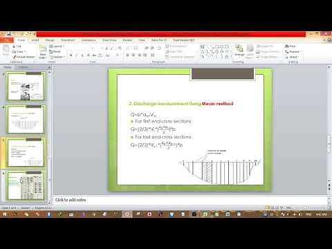 Discharge (Stream flow) Measurement Methods: [ Mid-Section and Mean-Section Methods ]