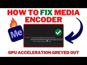 How To FIX MEDIA ENCODER Not Using GPU To Render | FIX GPU Acceleration GREYED OUT or Disabled 2022