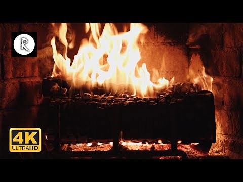🔥 Crackling Fireplace w/ Snowstorm, Blizzard & Howling Winds Outside | Relaxing Sounds for Sleep 4K