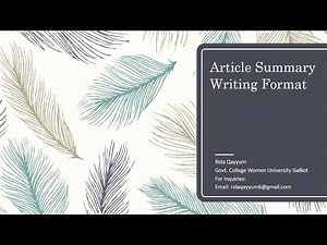How to Summarize a Research Paper - A Complete Guide | Rida Qayyum