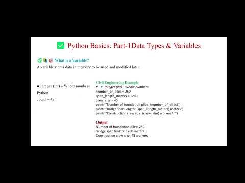 Online Workshop on - Use of Python in Civil Engineering Session - 2