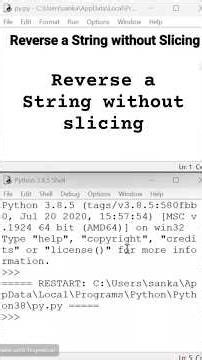 Reverse a string in python without slicing 🔁 || reverse string.#python #reversestring #print