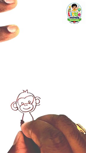 Day 13: M for Monkey 🐒 | Easy Drawing for Kids | ABC Learning #shorts