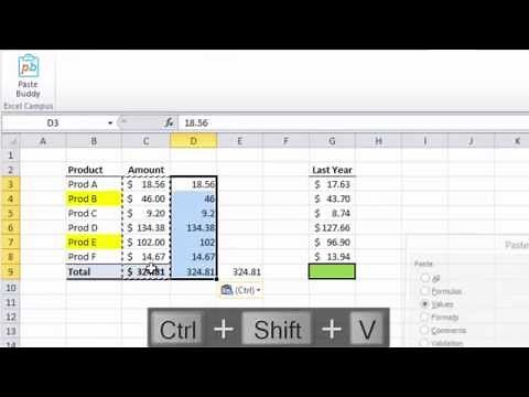 Paste Buddy Tutorial - Create Keyboard Shortcuts to Paste Values in Excel