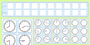 Visual Timetable Display With Clocks