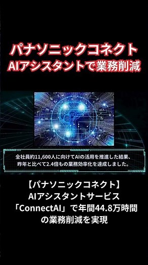 パナソニックコネクト、AIアシスタントサービス「ConnectAI」で年間44.8万時間の業務削減を実現#shorts