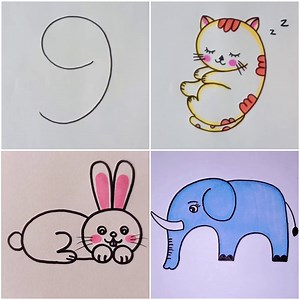853K views · 15K reactions | Simple Animal Drawing Tutorials For Beginners & Kids | Kidpid | Facebook