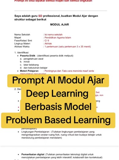 Modul Ajar Deep Learning Berbasis PBL untuk Semua Tingkatan