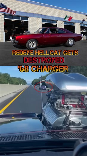 Redeye Hellcat gets drug by this beautiful '68 Charger! #musclecars #dodge #charger #mopar . . . . . All Caught on camera by Wolfpack_rides | Classics Daily