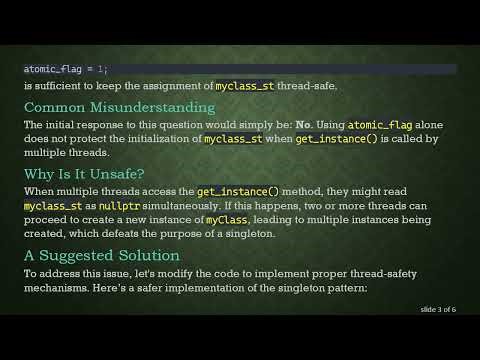 Understanding Thread-Safe Singleton in C+ + Using Atomic Operations
