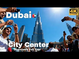 🇦🇪 Downtown Dubai [4K] Streets Walking Tour | Burj Khalifa, Dubai Mall, Address Hotel & Boulevard.