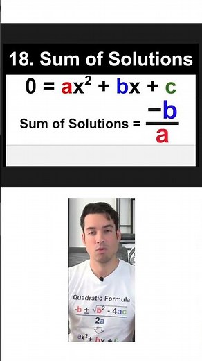 Sum of Solutions for a Quadratic (SAT Math Formula 18/23)