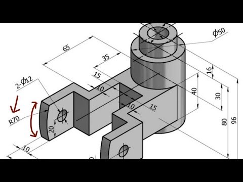 Draw front view of an isometric diagram| engineering graphics