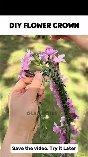 DIY Pink Flower Crown 🌸|Easy Aesthetic Floral Headband Tutorial✨#FlowerCrown #DIYCraft #AestheticDIY