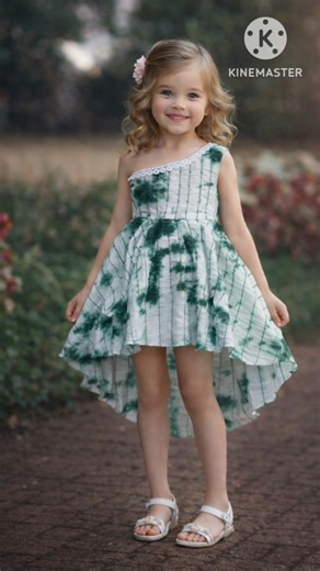 beautiful one shoulder high low frock design for baby girls /latest kids dress 2025/tips #babyfrock