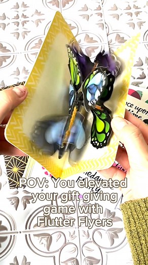 Set Hearts A Flutter with our unique, beautiful & magical Fluttering Butterflies. A special way to make occasions & experiences truly unforgettable. 💭“So colourful and unique ..can’t wait to try these out for my friends bday.. perfect size....what an amazing surprise to put into a card or envelope” - Anne L. | Flutter Flyers