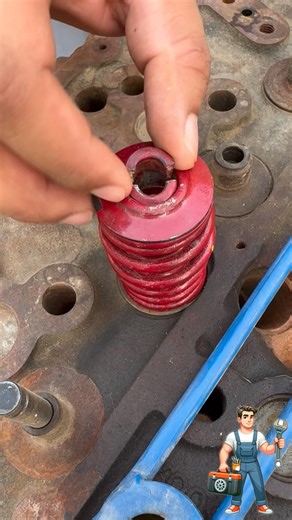 Satisfying Valve Spring Install ❤️ #automobile #mechanic #mechanical #engineering #skills #shorts