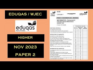 Eduqas (WJEC) GCSE Maths Higher - November 2023 - Paper 2 - Worked Solutions / Walkthrough
