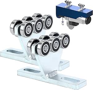 Wheel Trolley Assembly,Unistrut Trolley Rollers.Screws can be Installed Inside The Strut Channel.for 1-5/8"strut Channel (6 Wheel Trolley 2pcs)