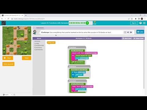L22-11 |Code.org | Express-2021 | Lesson 21: Functions with Harvester | level 11