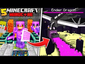 FIRST TIME Defeating The Ender Dragon in Minecraft Hardcore
