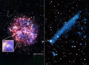 NASA's Chandra X-Ray Observatory Captures Pulsar Racing Through Exploded Star at 1.4-Million MPH