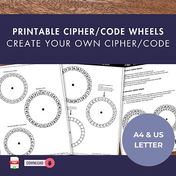 Printable Cipher Wheels/Code Wheels - create your own cipher/code PDF