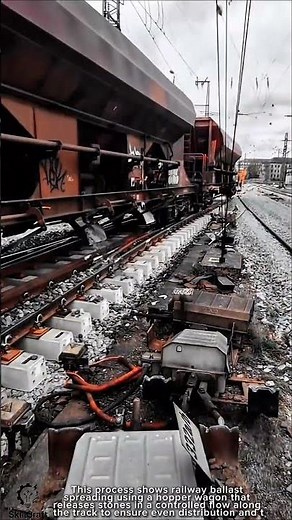 Railway Ballast Spreading Work Tool Using Hopper Wagon System #worktool