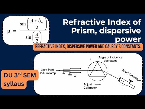 Refractive Index of Prism (Spectrometer Exp) + Dispersive Power & Cauchy’s Constant | BSc Physics