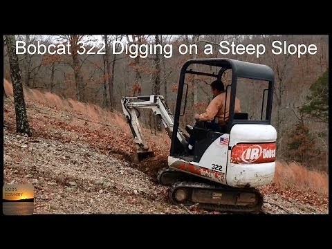 Bobcat 322 Excavator Digging on a Steep Slope