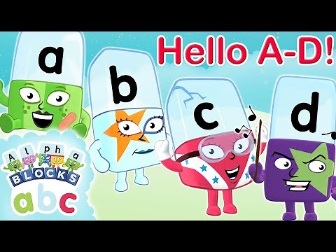 ‪@officialalphablocks‬ - Say Hello to Letters A, B, C and D! | Meet the Alphabet | Learn to Spell