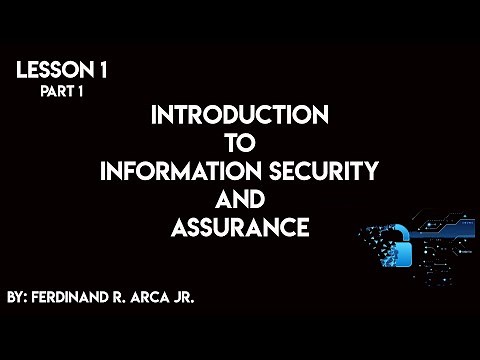 Lesson 1: Introduction to Information Security and Assurance - Part1 Taglish