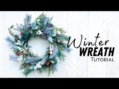 How to make an EASY WINTER WREATH that looks EXPENSIVE! Beginner wreath making tutorial #diywreath