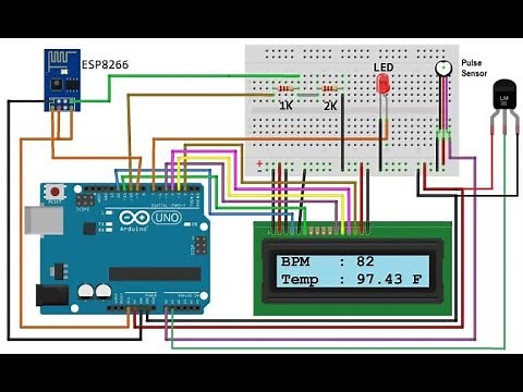 IOT based Patient Health Monitoring using ESP8266 & Arduino//Pulse rate and temperature monitoring