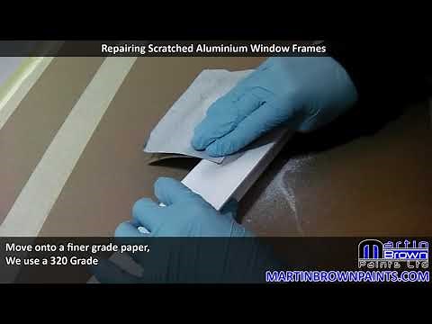 Repairing a scratched aluminium window frame