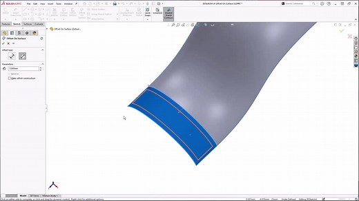 How to Create Offset on Surface in a SOLIDWORKS 3D Sketch