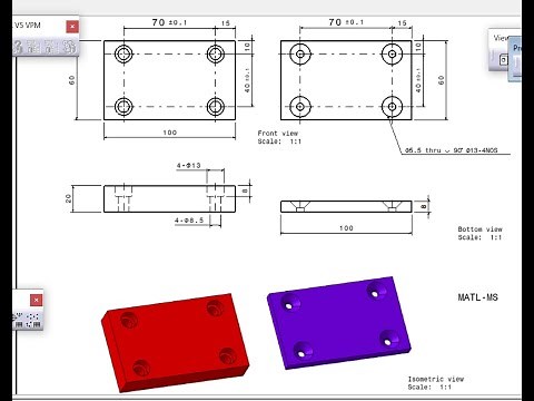 CATIA Drafting-3 How to use Axis and threads , center line