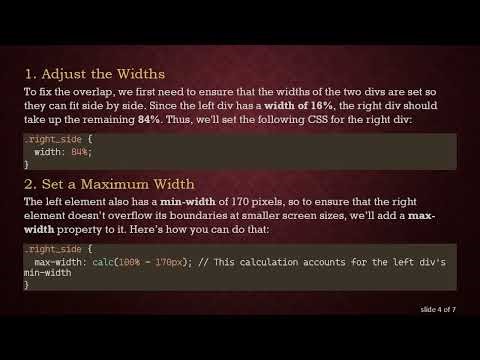 How to Align Two Divs Side By Side with a Fixed Position in CSS